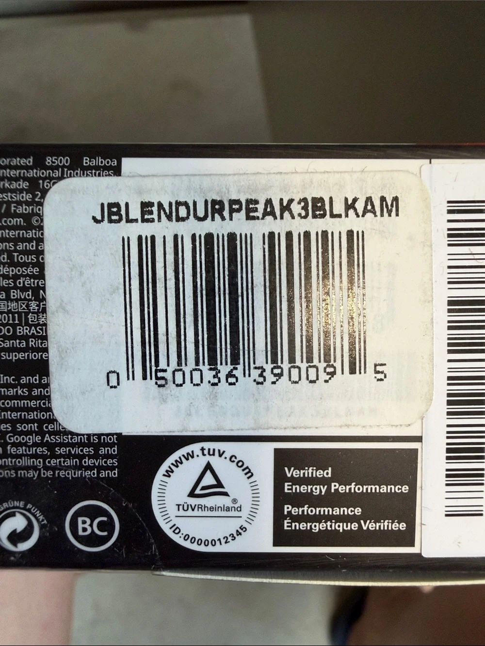 JBL Endurance Peak 3 Black Wireless Earbuds with Ear-Hook Design